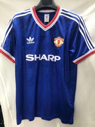 Retro Jersey 1986 Manchester United Away Blue Soccer Jersey