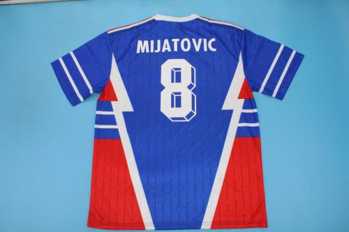 Retro Jersey 1990 Yugoslavia MIJATOVIC 8 Home Soccer Jersey Vintage Football Shirt