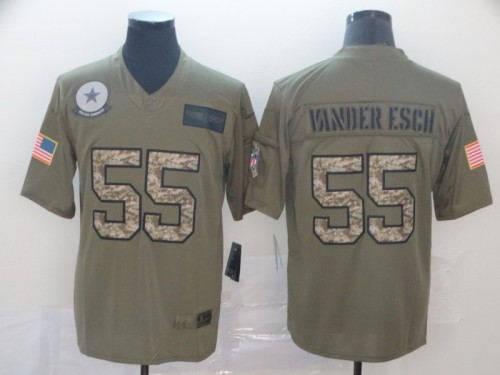Dallas Cowboys 55 VANDER ESCH Olive Camo Salute to Service Limited Jersey