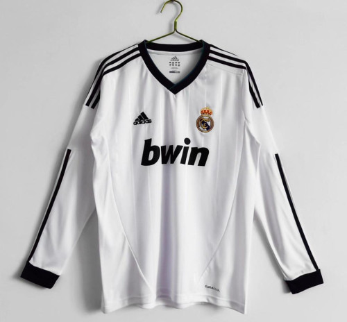 Retro Jersey Long Sleeve 2012-2013 Real Madrid Home Soccer Jersey