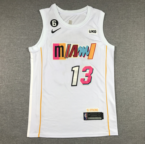 City Edition 2023 Miami Heat 13 ADEBAYO White NBA Jersey Basketball Shirt