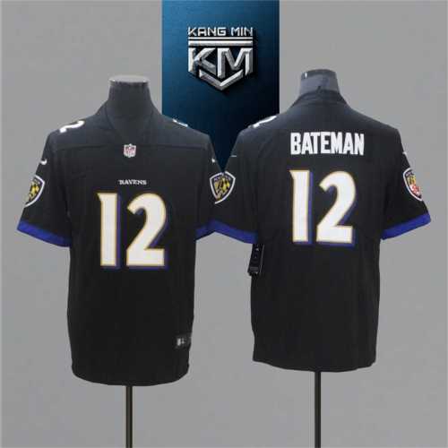 2021 Ravens 12 BATEMAN BLACK NFL Jersey S-XXL WHITE Font