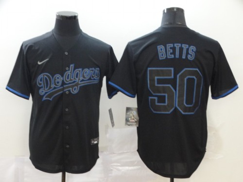 Los Angeles Dodgers 50 BETTS Black 2020 Cool Base Jersey