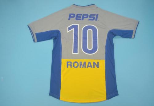 Retro Jersey 2002-2003 Boca Juniors 10 ROMAN Away GreySoccer Jersey