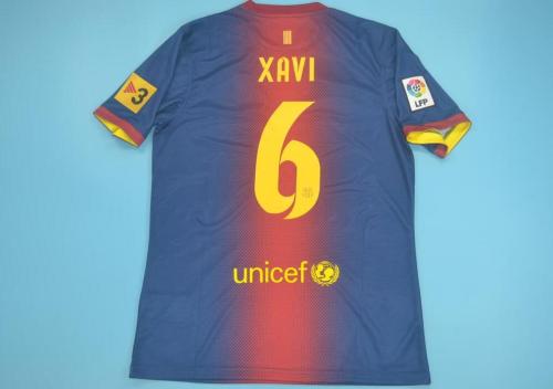 with UCL+Front Patch Retro Jersey 2012-2013 Barcelona 6 XAVI Home Soccer Jersey