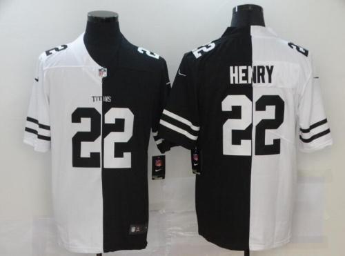 Tennessee Titans 22 HENRY Black And White Split Vapor Untouchable Limited Jersey