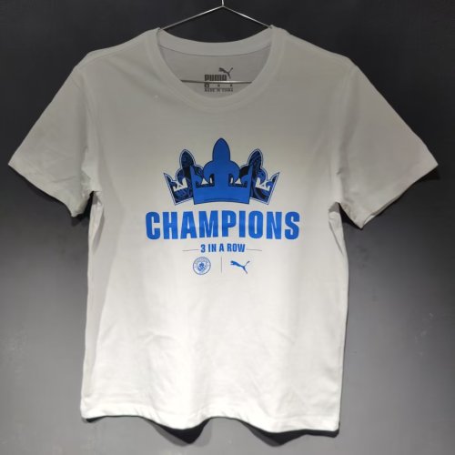 2023-2024 Manchester City White Champions T-shirt