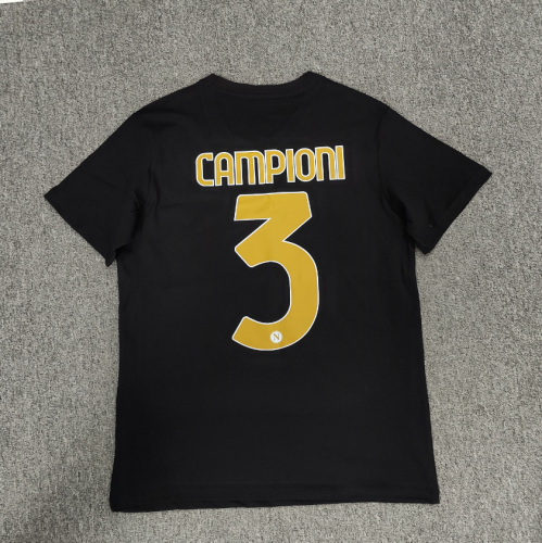 Fans Version 2023-2024 Napoli Black 3 Champion Soccer Jersey