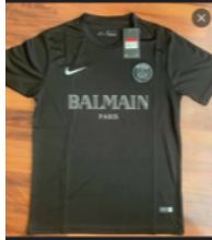 2022 Black PSG Balmain Shirt
