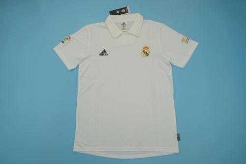 with LFP Patch Retro Jersey 2002-2003 Real Madrid Home Soccer Jersey