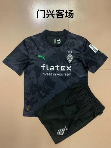 Adult Uniform 2022-2023 Borussia Mönchengladbach Away Black Soccer Jersey Shorts