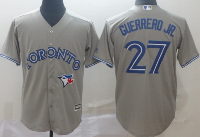 2019 Toronto Blue Jays # 27 GUERRERO JR Grey  MLB Jersey