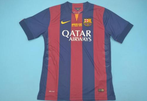 with Front Lettering Retro Jersey 2014-2015 Barcelona Home Soccer Jersey