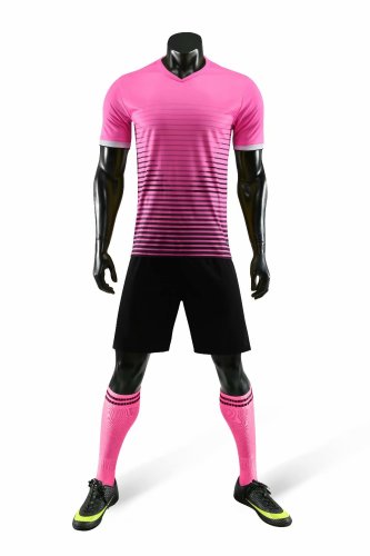 D8821 Pink Blank Soccer Training Jersey and Shorts