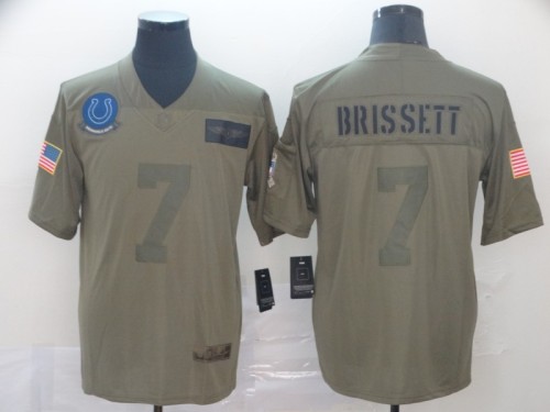Indianapolis Colts 7 BRISSETT 2019 Olive Salute To Service Limited Jersey