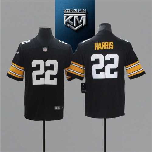 2021 Steelers 22 HARRIS Black NFL Jersey S-XXL White Font