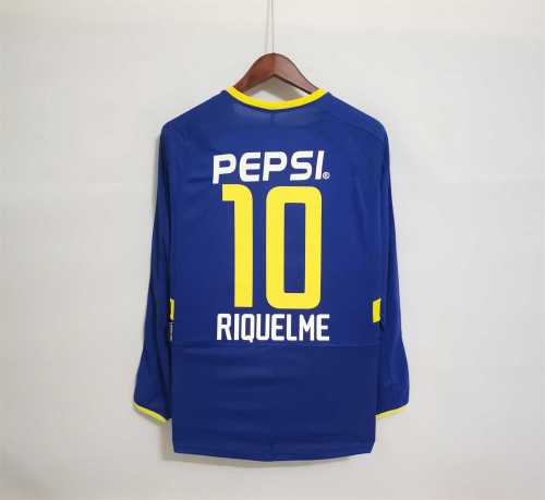 Retro Jersey Long Sleeve 2003-2004 Boca Juniors RIQUELME 10 Home Soccer Jersey