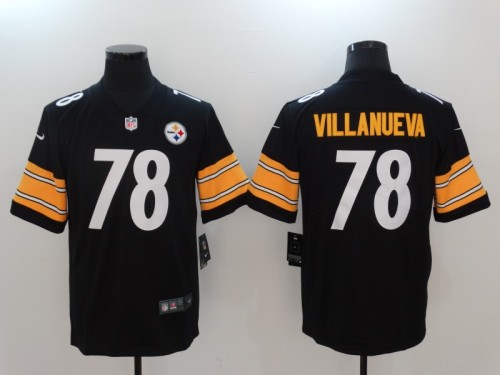 Pittsburgh Steelers #78 VILLANUEVA Black NFL Legend Jersey
