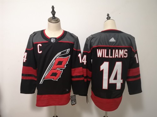 Long Sleeve Carolina Hurricanes #14 WILLIAMS Black NHL Jersey