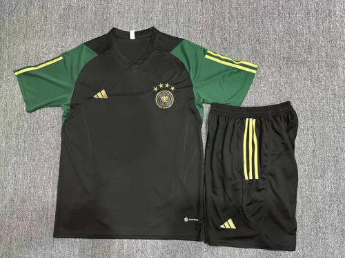 Adult Uniform 2023-2024 Germany Black Soccer Training Jersey Shorts