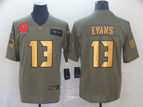 Tampa Bay Buccaneers 13 Mike Evans 2019 Olive Gold Salute To Service Limited Jersey