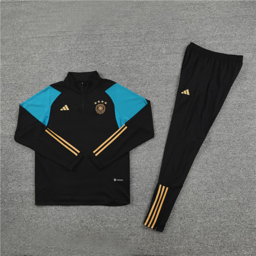 2023-2024 Germany Black Soccer Training Sweater and Pants