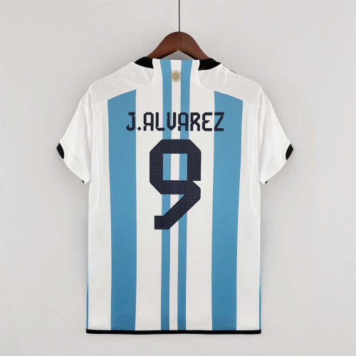 Fans Version 2022 World Cup Argentina J.ALVAREZ 9 Home Soccer Jersey
