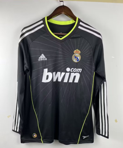 Long Sleeve Retro Jersey 2010-2011 Real Madrid Away Black Vintage Soccer Jersey