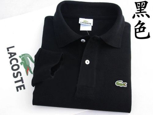 Black Long Sleeve La-coste Polo for Men and Women Style