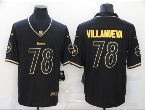 Pittsburgh Steelers 78 VILLANUEVA Retro Black/Gold NFL Jersey