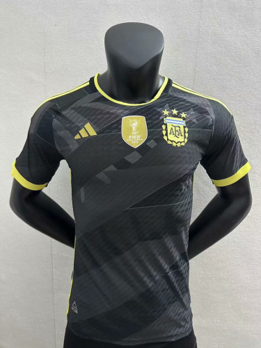 with Front Patch Player Version 2023-2024 Argentina Black Special Soccer Jersey