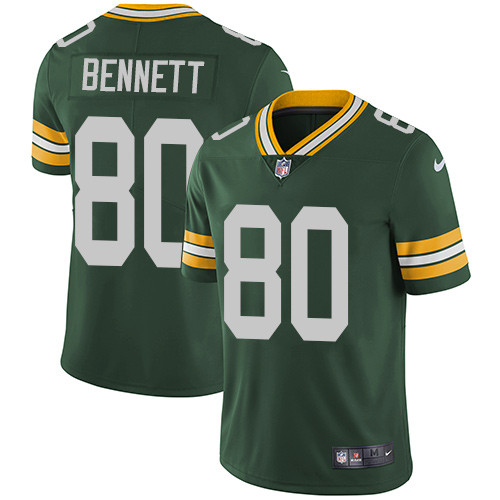 Green Bay Packers #80 BENNETT Green NFL Legend Jersey