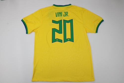 Fans Version 2022 World Cup Brazil 20 VINI JR. Home Soccer Jersey
