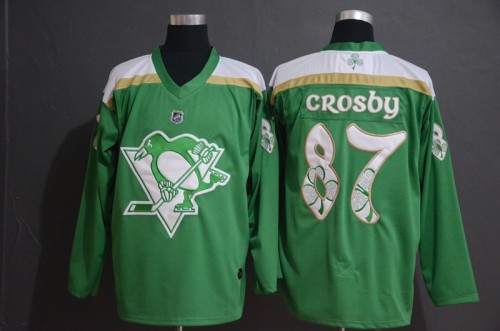 Pittsburgh Penguins #87 CROSBY Green NHL Hockey Jersey