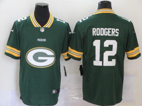 Green Bay Packers 12 RODGERS Green Team Big Logo Vapor Untouchable Limited Jersey