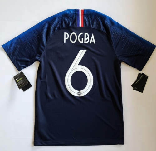 Retro Shirt 2018 France 6 POGBA Home Soccer Jersey