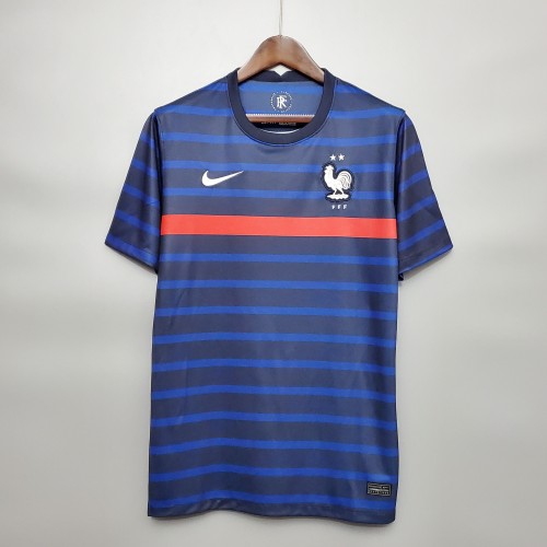 with 2 Stars Retro Jersey  France 2020 Home Jersey Vintage Football Shirt