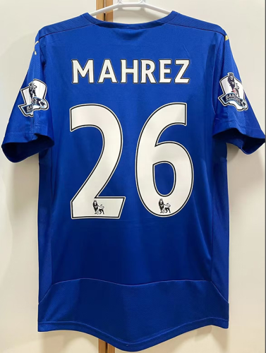 with EPL Patch Retro Jersey 2015-2016 Leicester City MAHREZ 26 Home Vintage Soccer Jersey