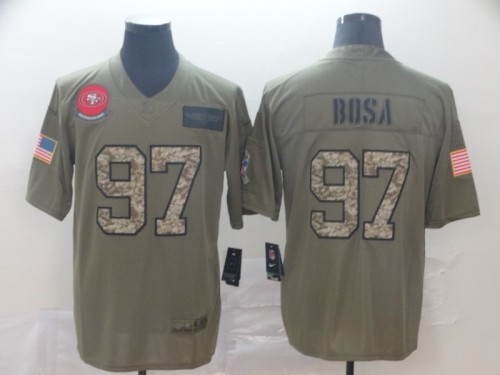 San Francisco 49ers 97 BOSA 2019 Olive Camo Salute to Service Limited Jersey