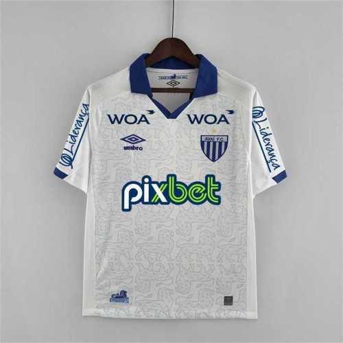 with All Sponor Logos Fans Version 2022-2023 Avaí Futebol Clube Away White Soccer Jersey