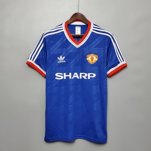 Retro Jersey 1986-1988 Manchester United Third Blue Soccer Jersey