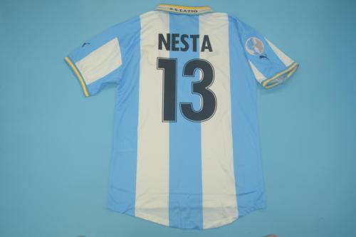 with Front Lettering Retro Jersey 1999-2000 Lazio 13 NESTA Home Soccer Jersey