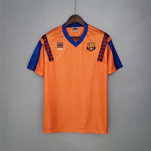 Retro Jersey 1991-1992 Barcelona Away Orange Soccer Jersey