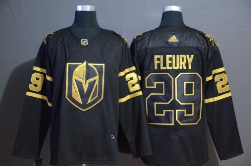 Vegas Golden Knights 29 Marc Andre Fleury Black With Special Glittery Logo Jersey