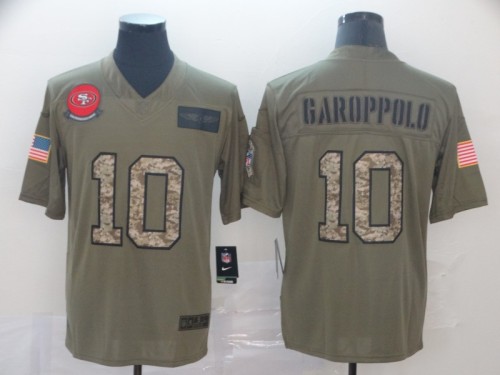 San Francisco 49ers 10 GAROPPOLO Olive Camo Salute to Service Limited Jersey