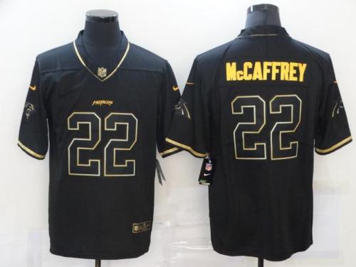 Panthers 22 Christian McCaffrey Black Gold 2020 Salute To Service Limited Jersey