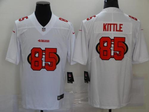 49ers 85 George Kittle White Shadow Logo Limited Jersey