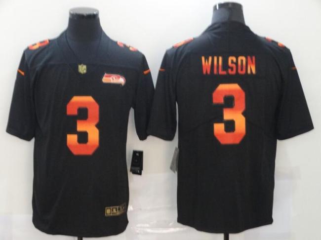 Seattle Seahawks 3 WILSON Black Colorful Fashion Limited Jersey