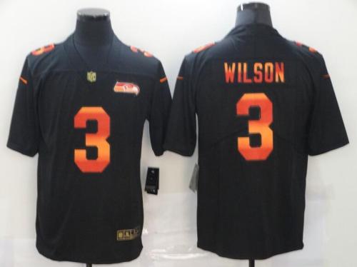 Seattle Seahawks 3 WILSON Black Colorful Fashion Limited Jersey