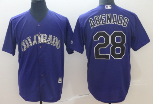 2019 Colorado Rockies # 28 ARENADO Purple  MLB Jersey